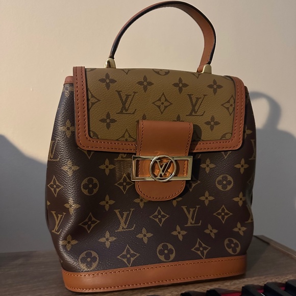 LOUIS VUITTON Monogram Reverse Dauphine Backpack Brown M45142 - Picture 1 of 7